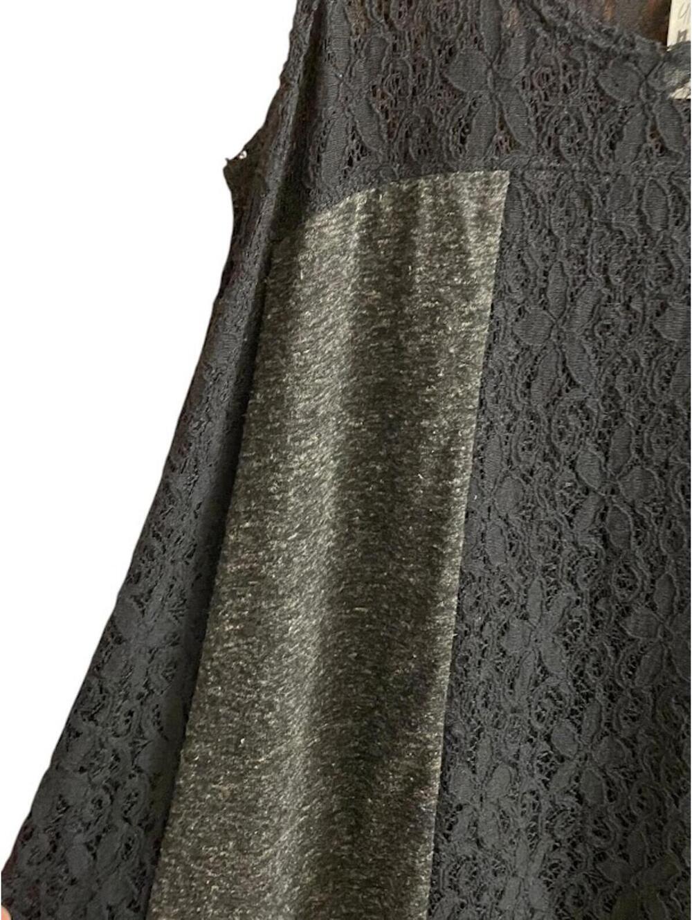 Be Made in USA Black Charcoal Gray Sleeveless Lace Knit Swing Dress NWT Sz Small - Picture 6 of 13